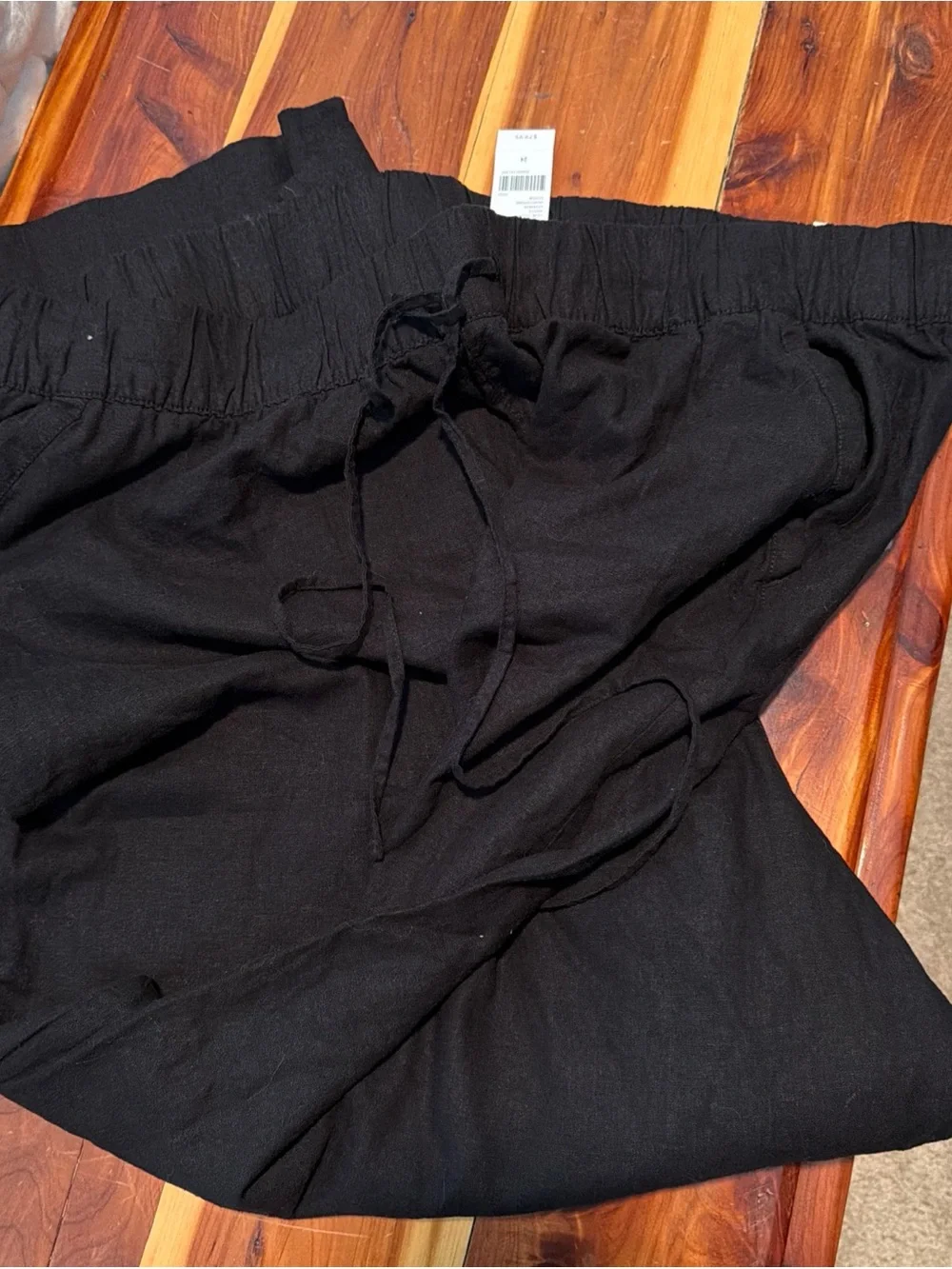 $80 NWT Lane Bryant Linen-Blend Wide Leg Pant 24 Black